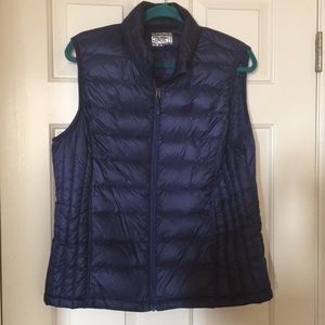 Dark blue quilted nylon vest